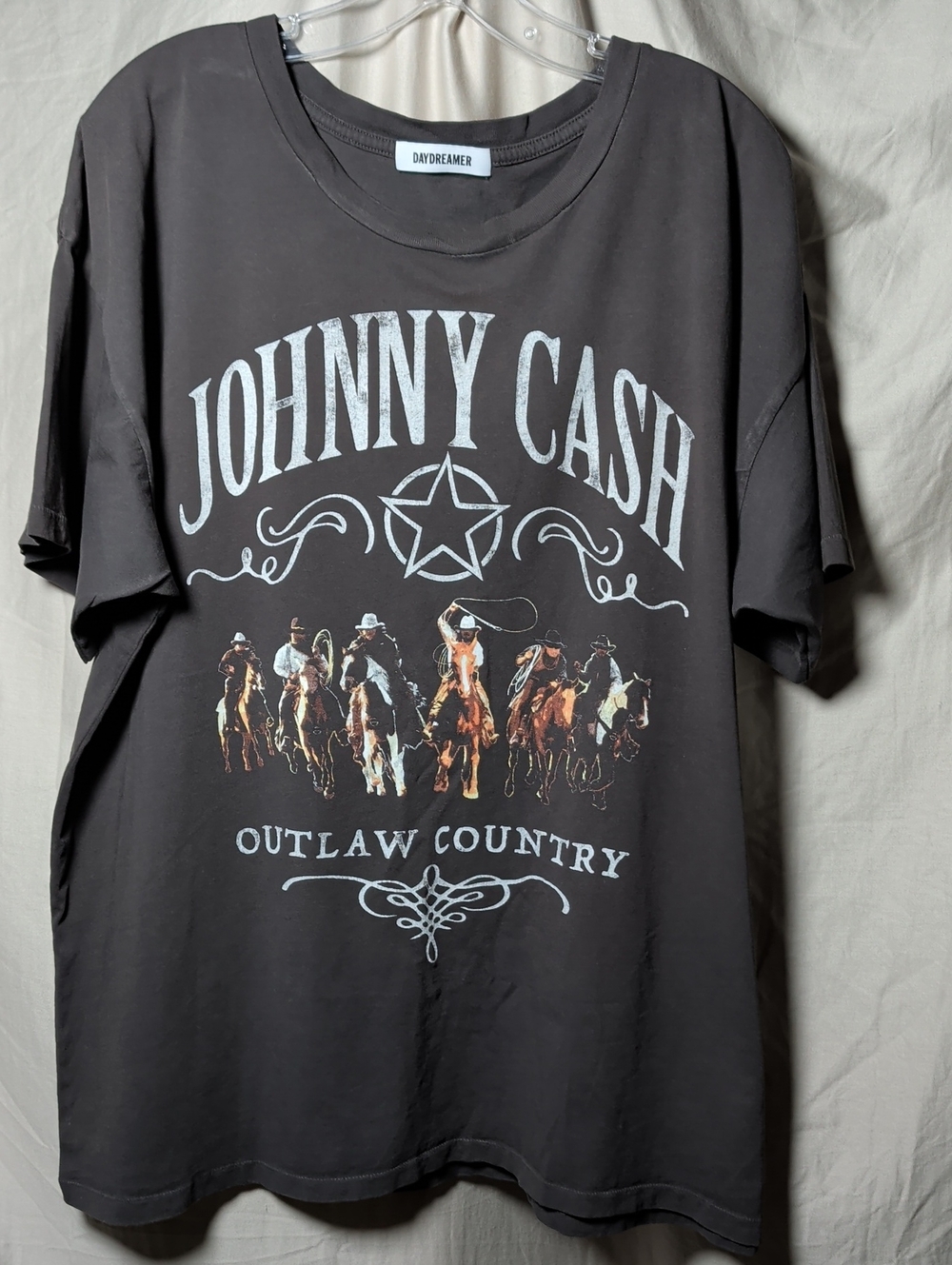 Daydreamer Charcoal Johnny Cash Outlaw Country Graphic Tee Vintage Street Wear
